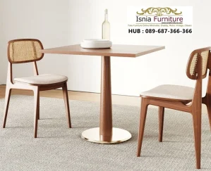 Set Meja Cafe Estetik Rotan Modern