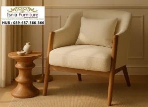 Sofa Single Jati Lengkung Minimalis