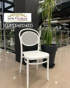 Kursi Cafe Rotan Modern Putih