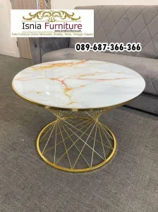 Meja Tamu Top Marmer Stainless