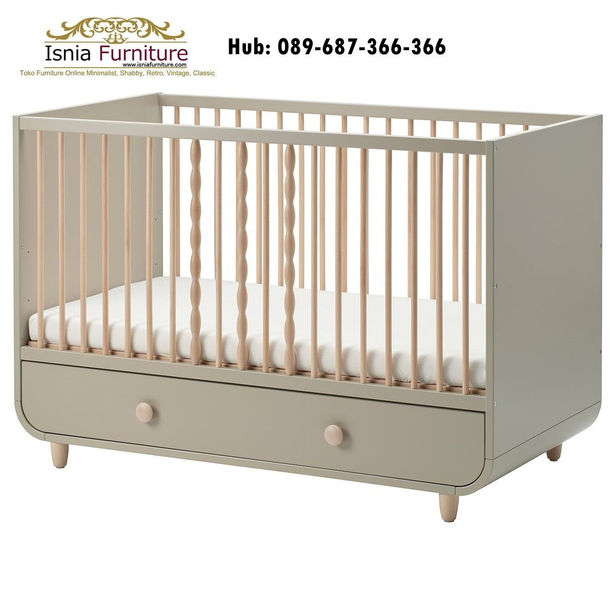 Tempat-Tidur-Bayi-dengan-Laci-Bawah Tempat Tidur Bayi dengan Laci Bawah