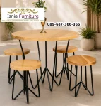 Set Kursi Cafe Outdoor Kombinasi Besi
