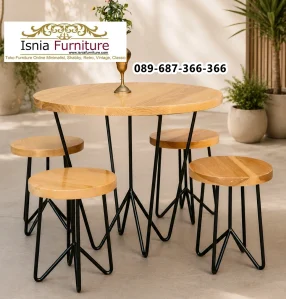 Set Kursi Cafe Outdoor Kombinasi Besi