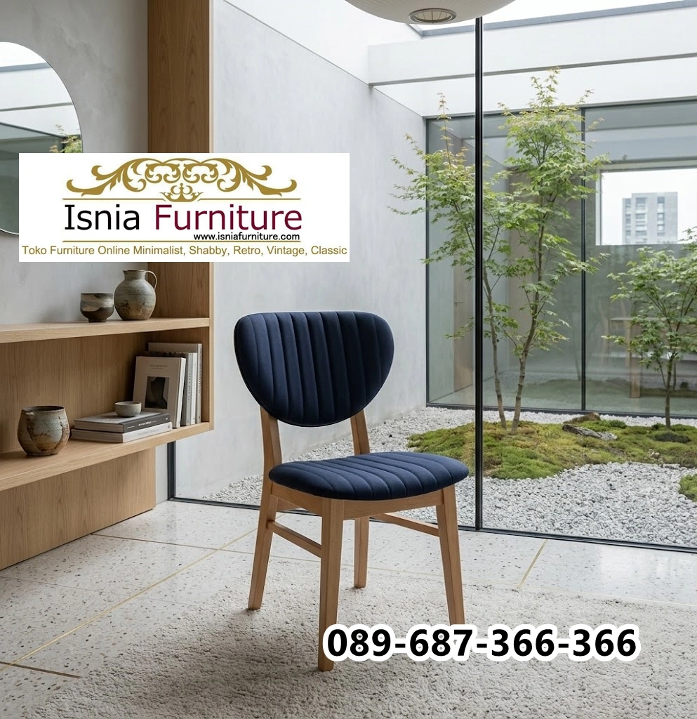 kursi-Cafe-Jati-Denim Kursi Cafe Jati Sandaran Kerang