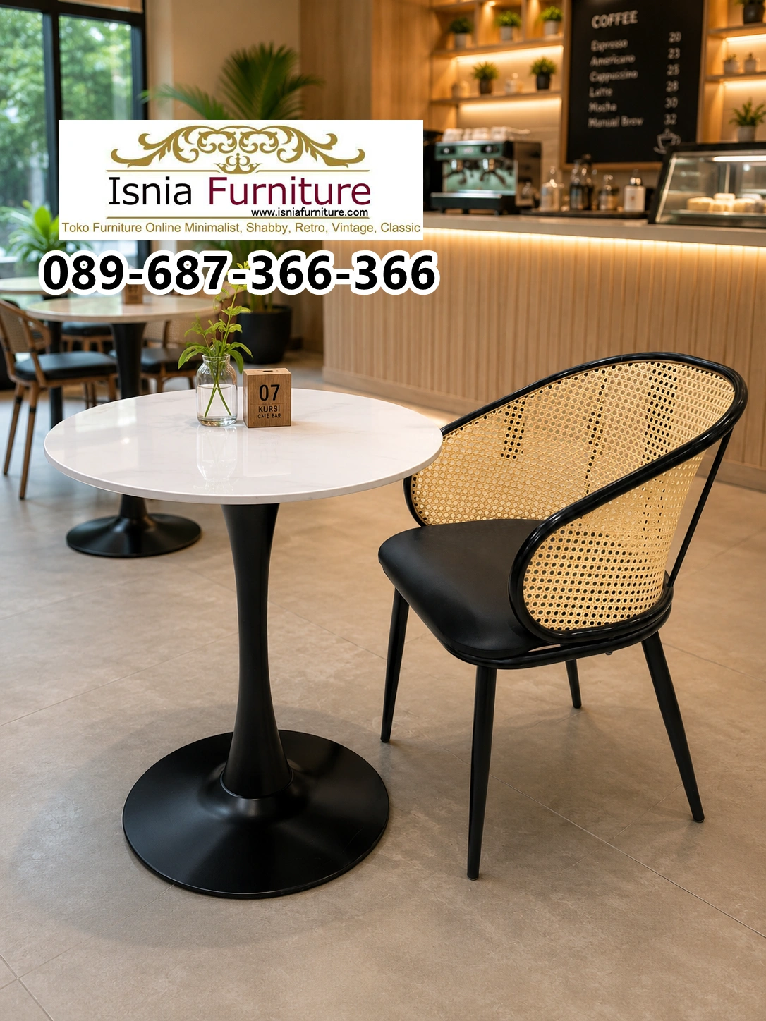 Meja-Cafe-Bulat-Kaki-Silang-Jati-1 Meja Cafe Kaki Padestal Tunggal