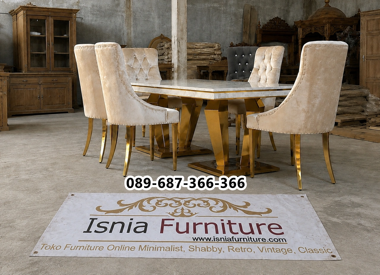 Jual-Meja-Makan-Marmer-Samarinda-Custom Jual Meja Makan Marmer Samarinda Custom