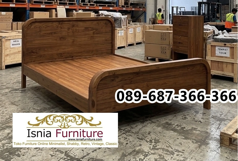 DIPAN-KAMAR-ISNIA-FURNI Jual Dipan Minimalis Depok Kayu Jati Berkualitas untuk Kamar Tidur