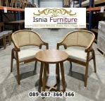 Meja Kursi Santai Kayu Jati Surakarta Rotan Minimalis, Elegan dan Tahan Lama
