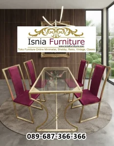 Jual Set Meja Makan Minimalis Modern Desain Glamour Terbaik Custom