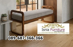 Ready Bench Kayu Bekasi Kombinasi Rotan yang Nyaman dan Multifungsi