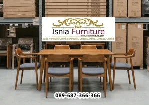 Jual Meja Makan Kayu Jati Mojokerto 6 kursi